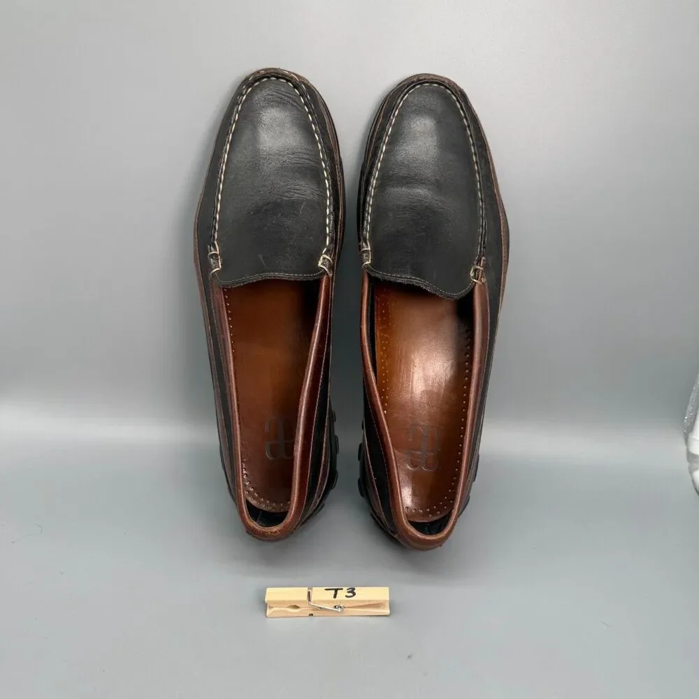 Allen Edmonds Boulder Venetian Men's 11.5 Black Brown Leather Driving Moccasin
